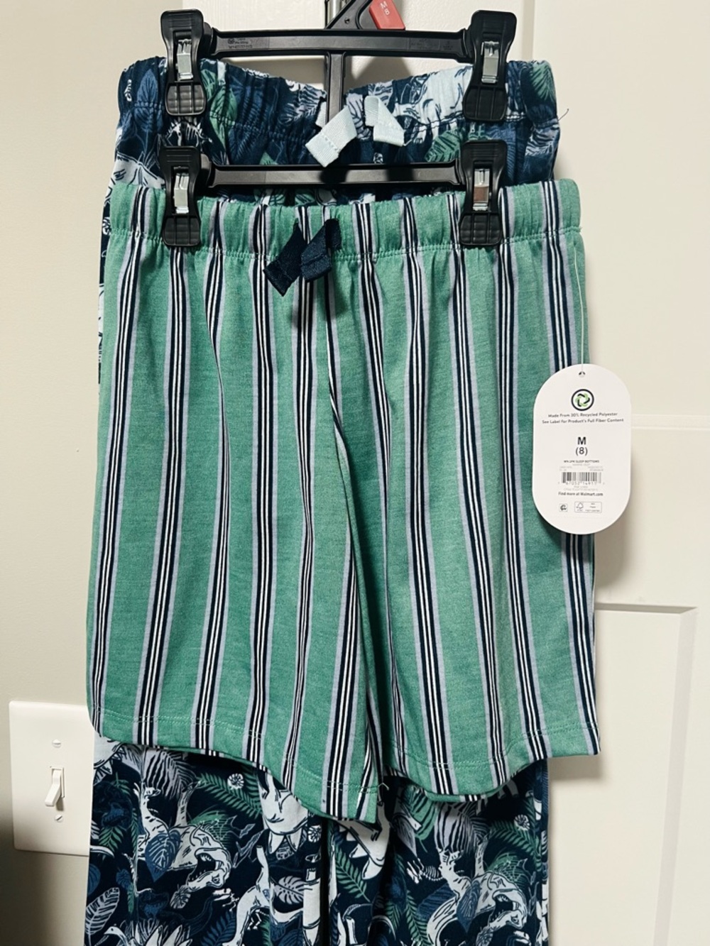 NWT Wonder Nation Boys Dinosaur & Striped 2-Piece Sleep Pants & Shorts - Picture 3 of 5